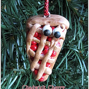Cherry Pie Christmas Ornament Cherry Pie Ornament Pie Charm Funny Food Ornament Funny Food Homemade Berry Pie Home for the Holidays Pie Red
