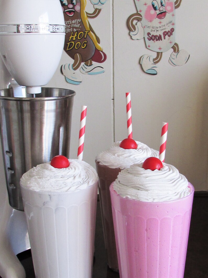 Fake Milkshake for Display Faux Food Drink Prop 50's Diner Etsy