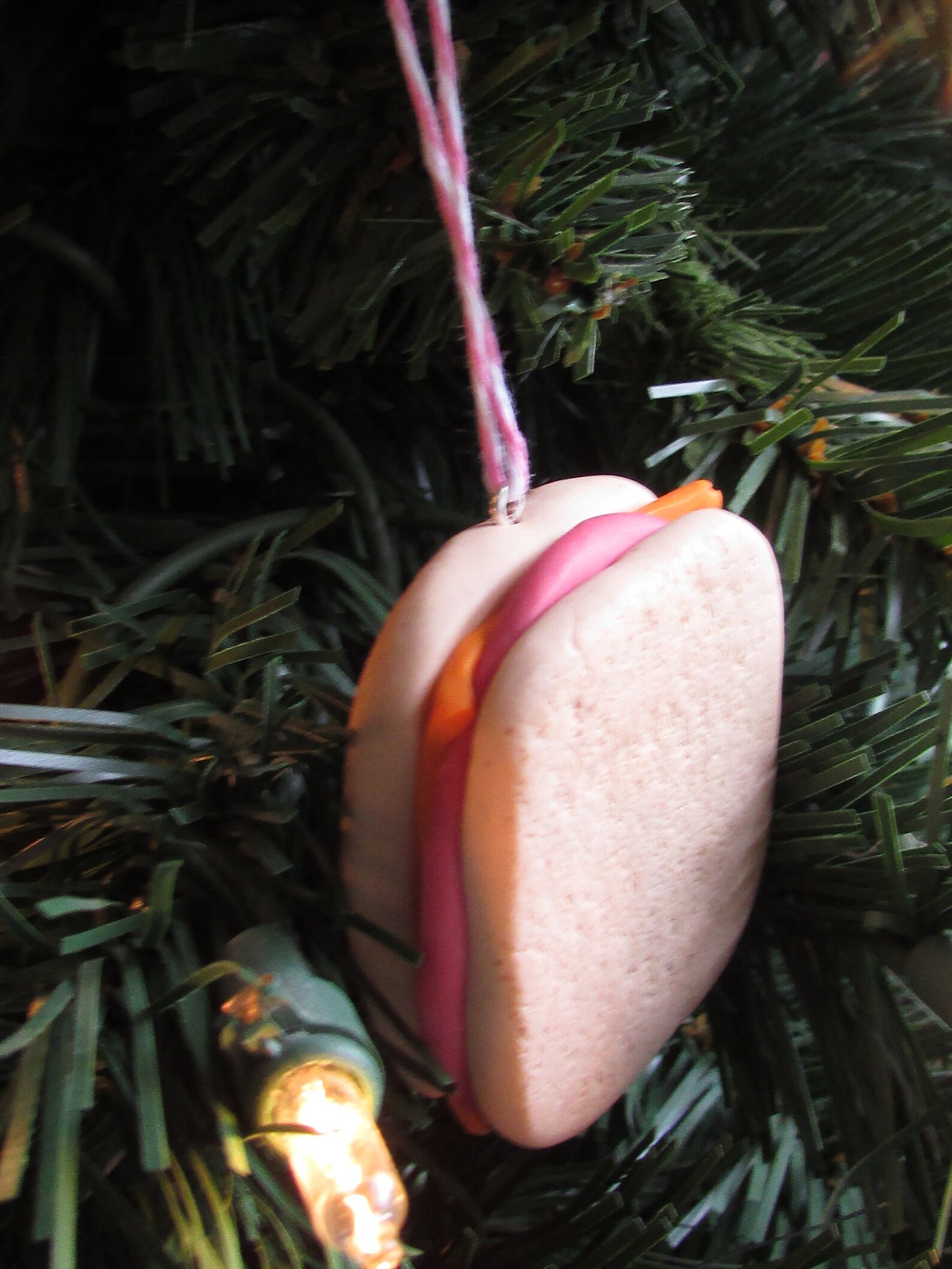 Sandwich Christmas Ornament Bologna and Cheese Sandwich Charm Etsy