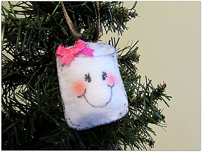 Marshmallow Ornament Hot Cocoa Ornament Chirstmas Ornament Etsy