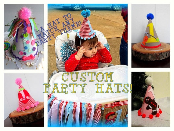 Custom Birthday Hat, Custom First Birthday Hat, Custom Birthday Decor, Personalized Party Hat, Personalized First Birthday Hat, Custom Hat Il_570xn
