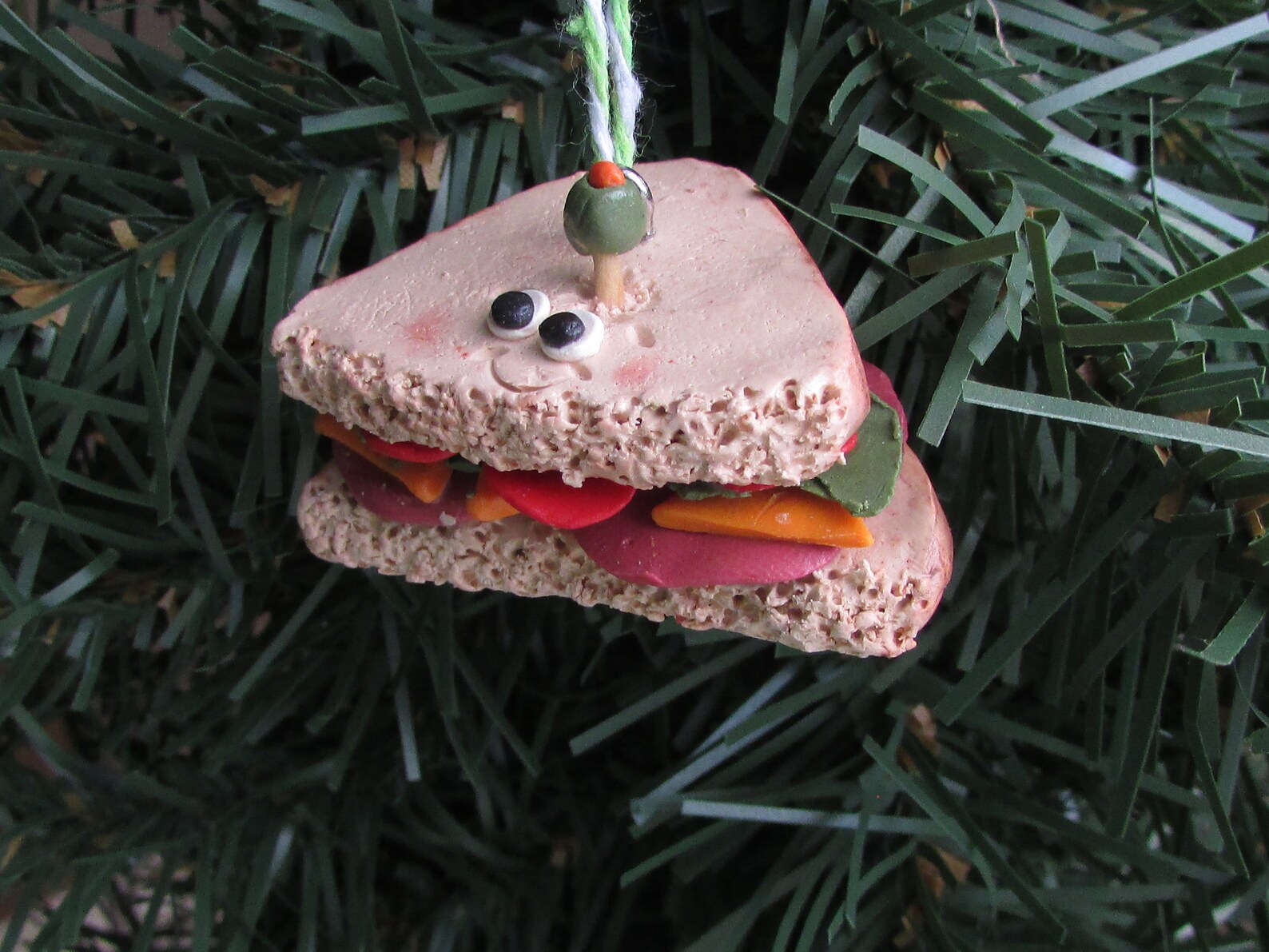 Sandwich Christmas Ornament Sandwich With Olive Ornament Etsy