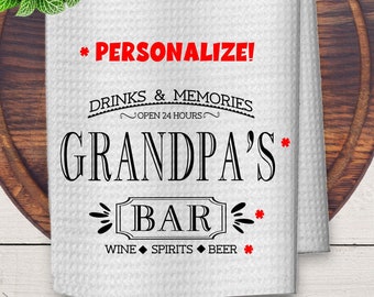 Custom Bar Waffle Towel, Personalized Gift
