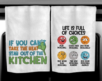 Pickleball Kitchen Tea Towel, Pickleball Gift for Group,  Pickleball Decor, Funny Tea Towel