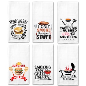 Funny Kitchen Towels for New Home, Grilling Gifts for Men, I Like Big Cups  Grilling Towels, Dad Birthday Gift From Daughter, Barbeque Gifts 