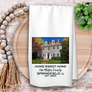 Design Your Own Kitchen Towel, Personalized Tea Towel, Housewarming Gift, Custom Dish Towel with your Photo or Text Copperplate