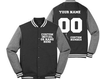 Custom Varsity Letterman Jacket, Jacket for Couples, Team Jacket, Personalized Fleece Varsity Jacket, Name and Number Jacket