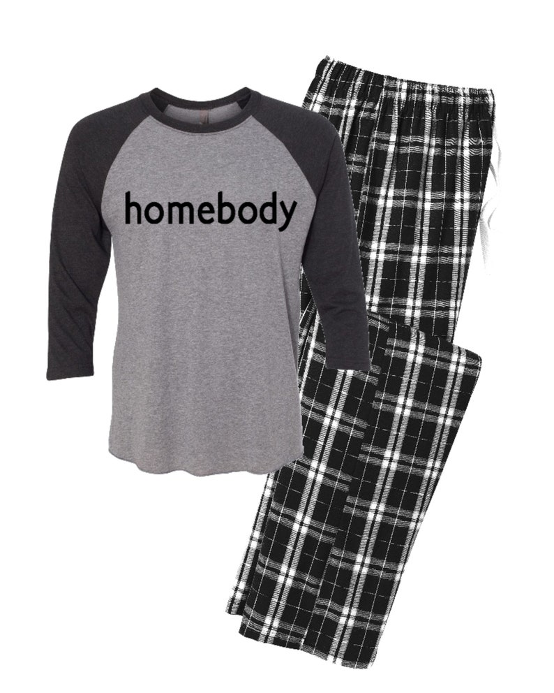 Homebody Lounging Pajama Set Stay at Home Flannel Pajamas Etsy