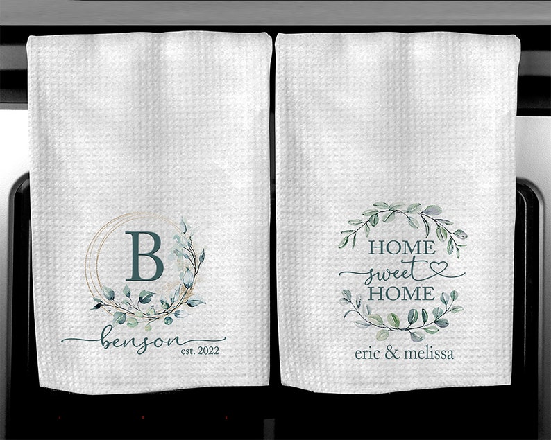 Wedding Monogram Towel Set Gift for Newlyweds Couples Gift Etsy