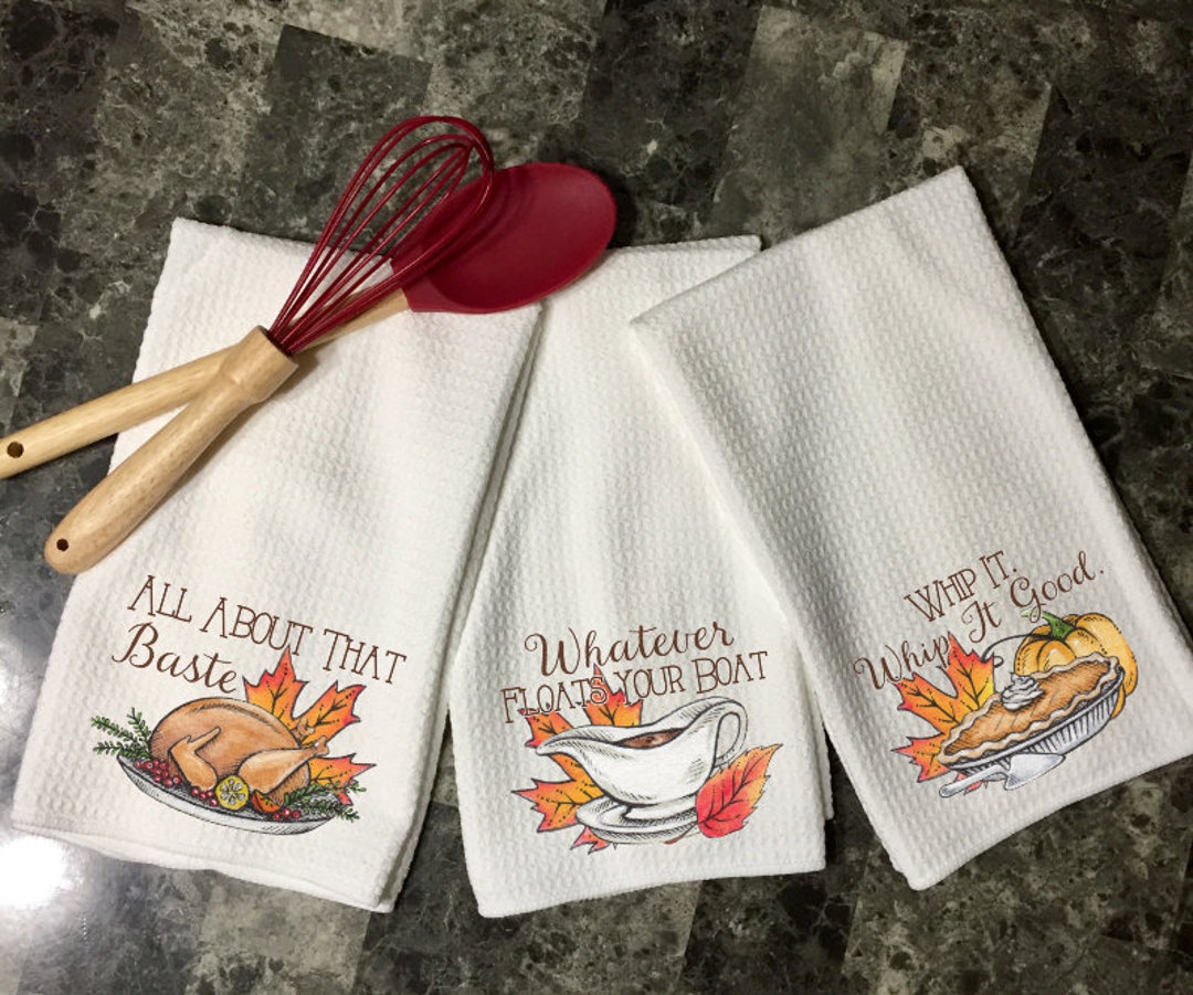 Thanksgiving Kitchen Towels Kitchen Decor Thanksgiving Etsy