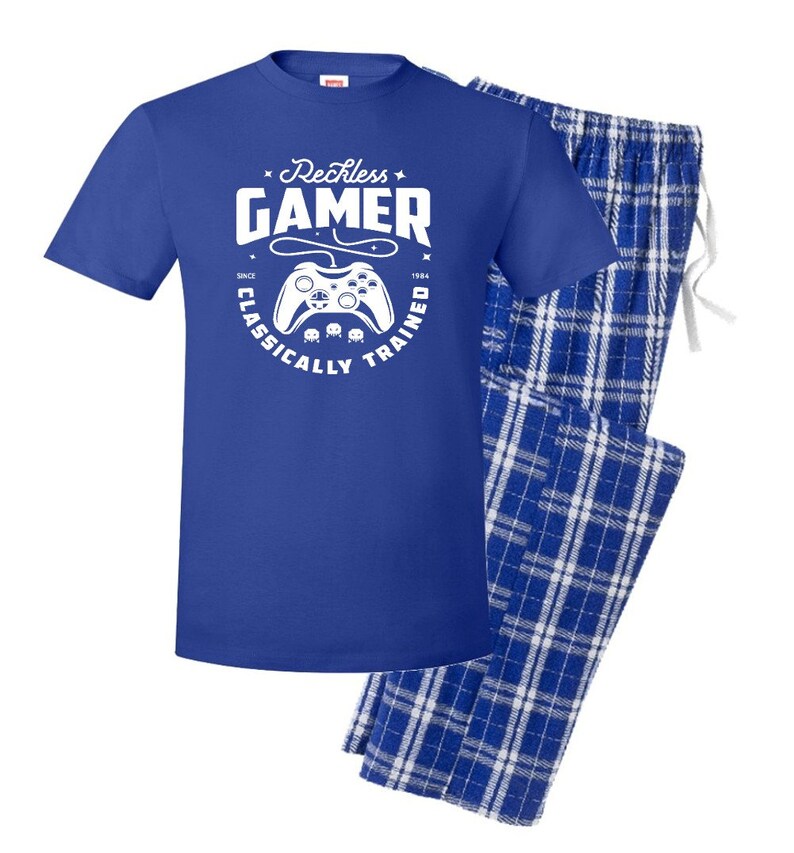 Retro Gaming Pajamas Reckless Gamer Classically Trained Etsy