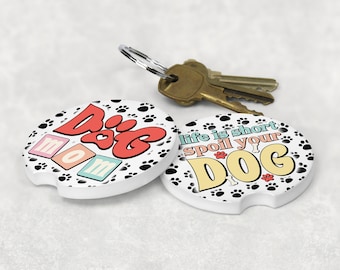 Dog Mom Car Coasters -Mother's Day Gift for Car, Christmas Gift for Dog Owner, Car Accessory Set, Dog Lover GIft