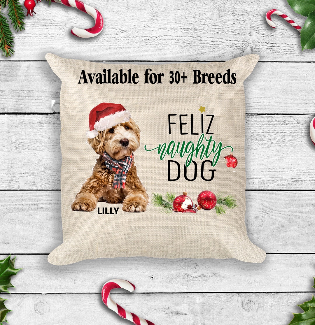 Dog Christmas Pillow Funny Gift for Dog Mom, Christmas Holiday Decor