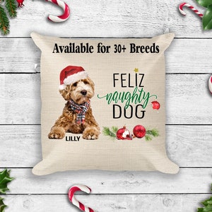Dog Christmas Pillow - Funny Gift for Dog Mom,  Christmas Holiday Decor for Dog Lover