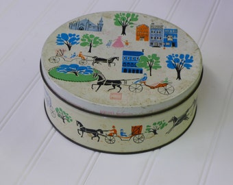 VIintage 1959 Barton's CandyTin Horse & Buggy Design