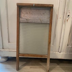 Antique National Washboard Co glass washboard