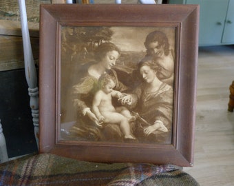 Framed sepia Renaissance print