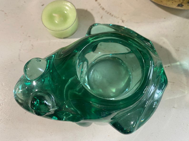 Glass frog votive candle holder image 5