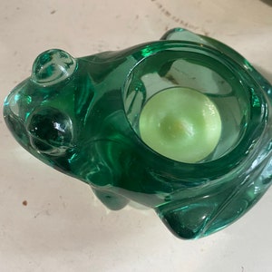 Glass frog votive candle holder image 4
