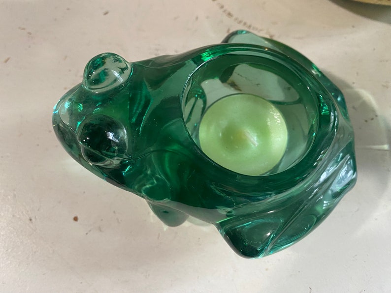 Glass frog votive candle holder image 4