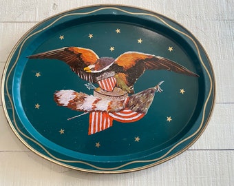 Patriotic metal tray - eagle