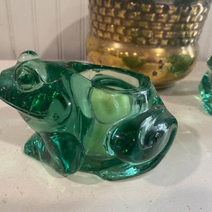 Glass frog votive candle holder image 2