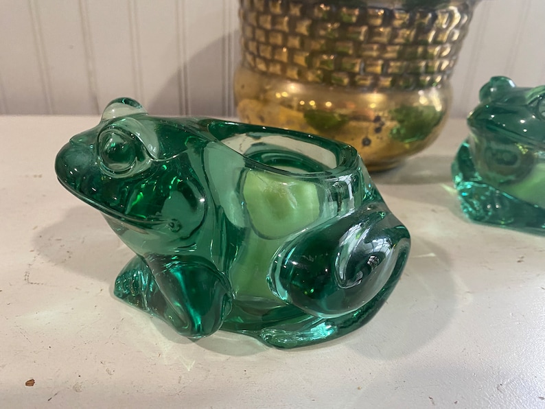 Glass frog votive candle holder image 2