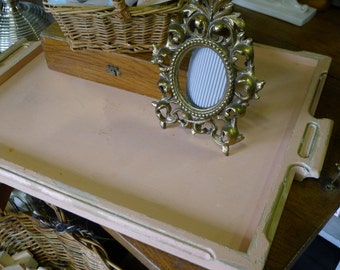 Chippy paint pink wood tray