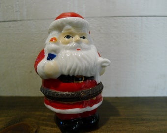 Santa figurine trinket box with hinged lid