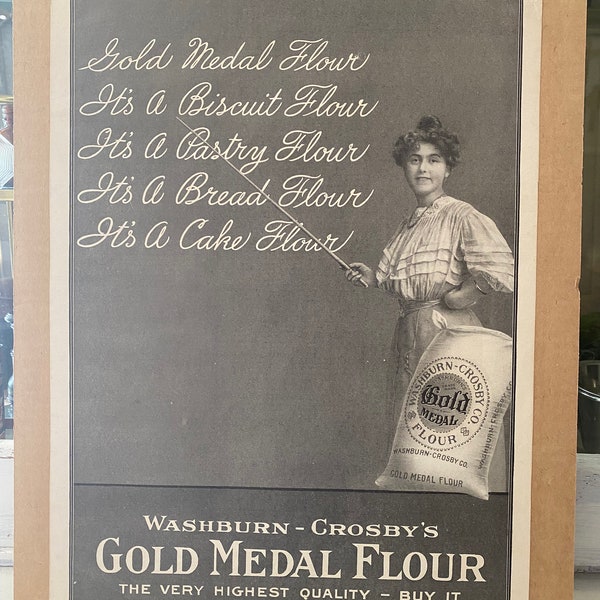 1907 Gold Medal Flour Magazin Anzeige (Originalseite)