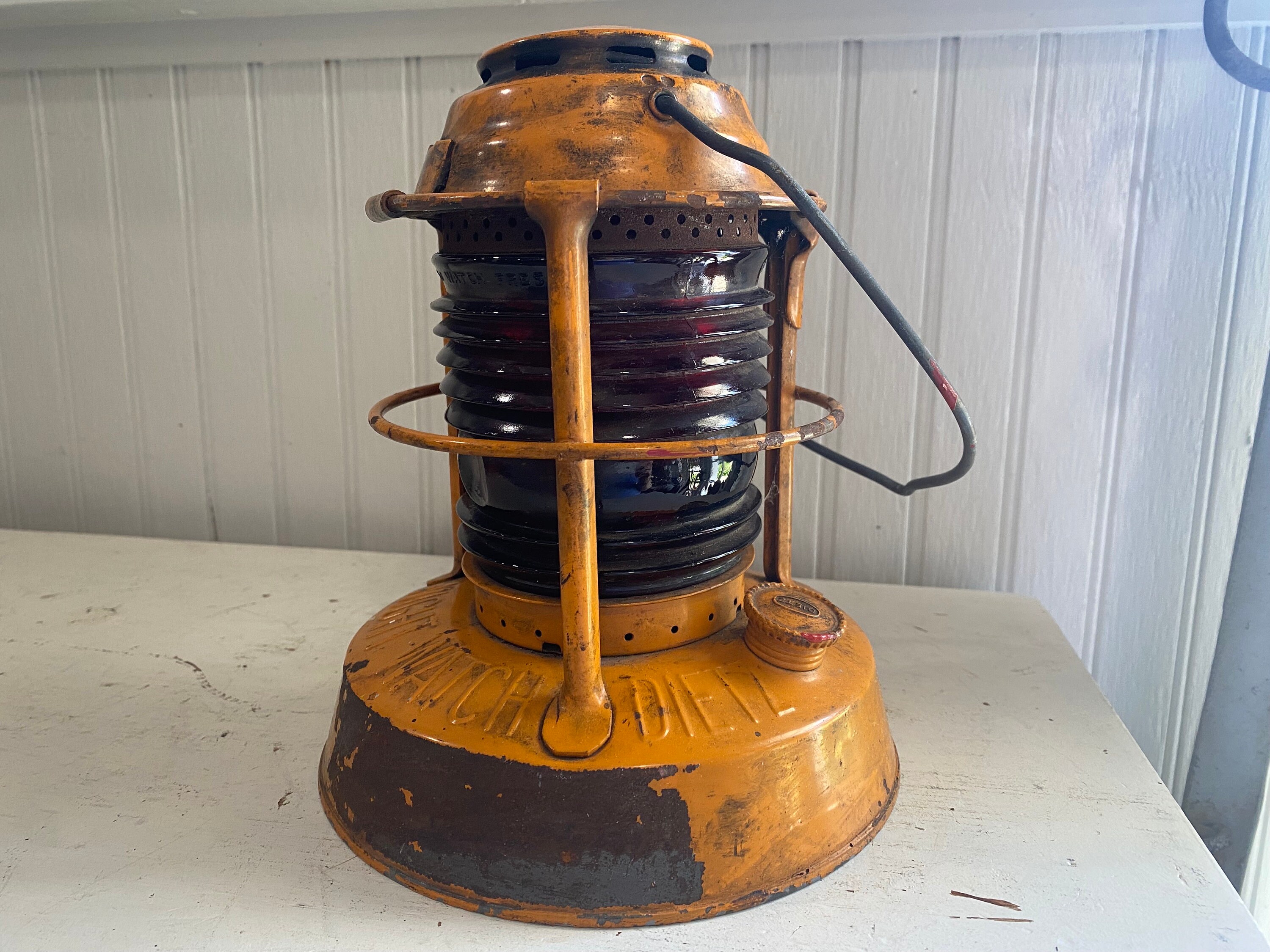Dietz Night Watch Lantern With Red Fresnel Glass Etsy UK