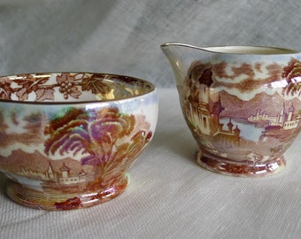 RARE Maling (English) china cream and sugar set