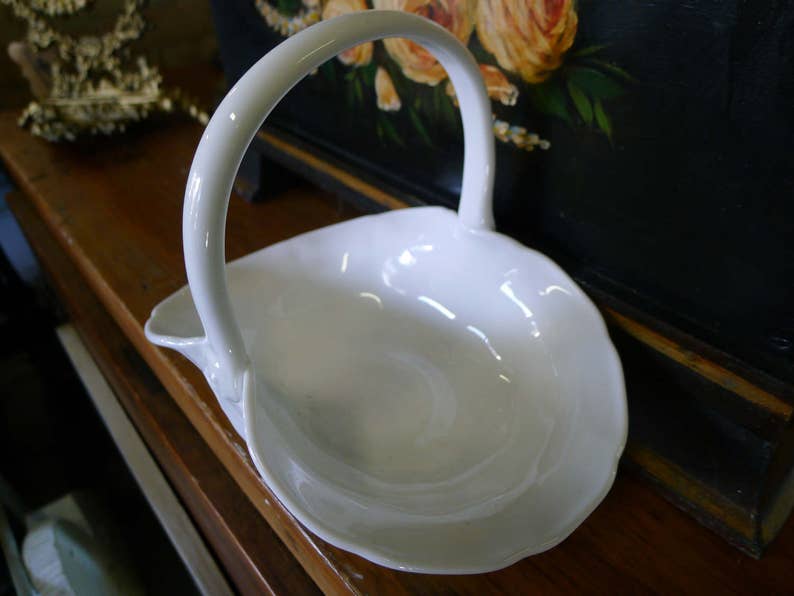 Milk Glass Basket Indiana Glass constellation Pattern Etsy