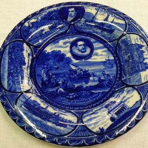 Rowland & Marcellus Staffordshire blue transferware plate