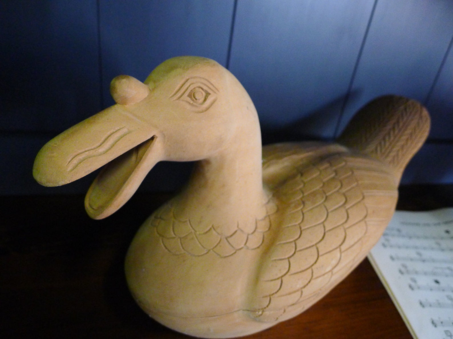 Massive Carved Wood Duck Box Natural Tone MV Etsy