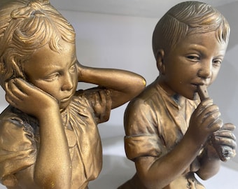 ESCO pair of busts - Boy and Girl