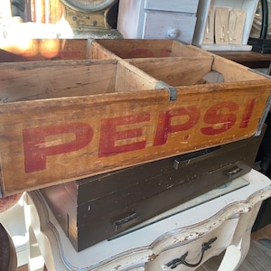 PEPSI wood crate with metal straps