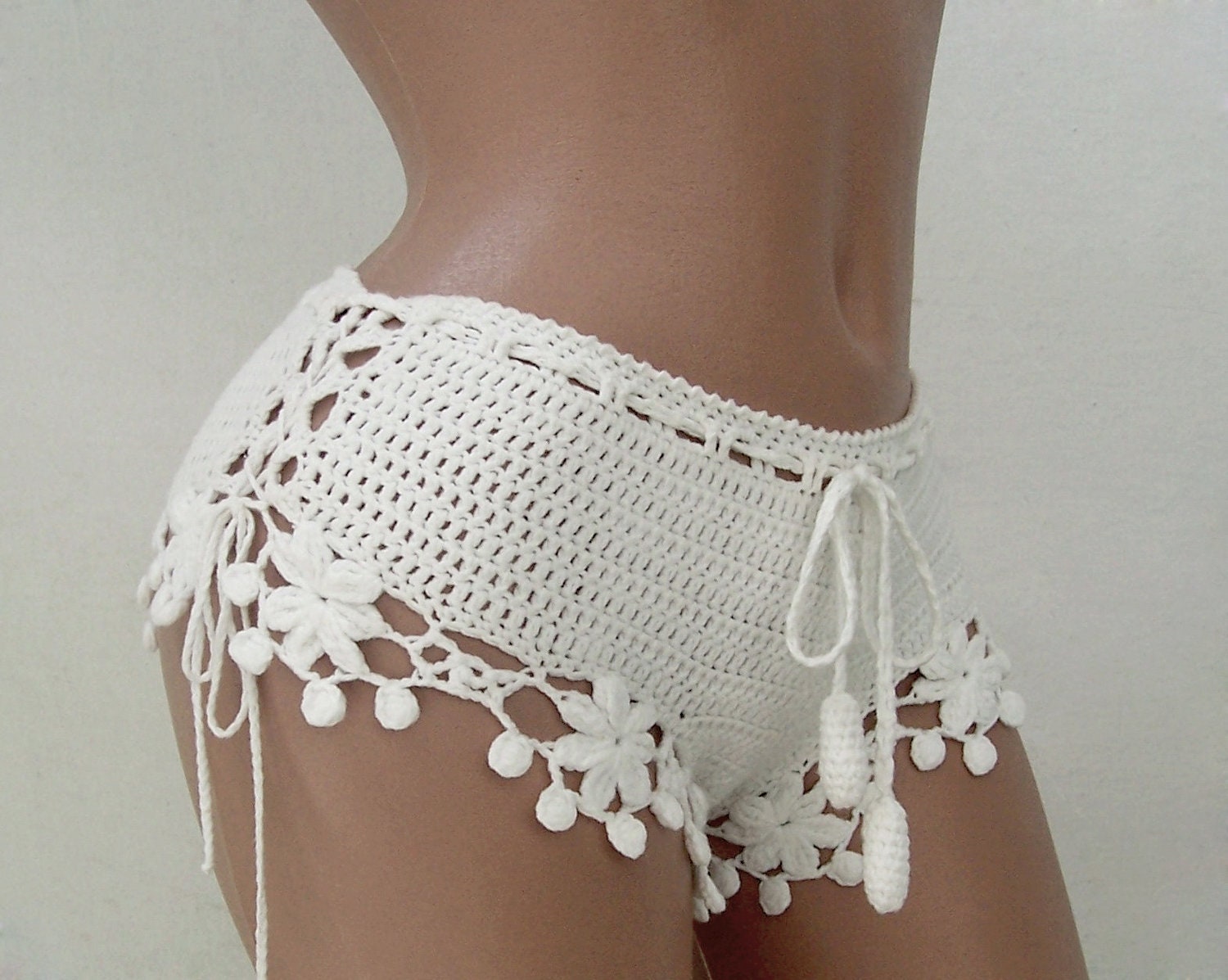 White Crochet Shorts