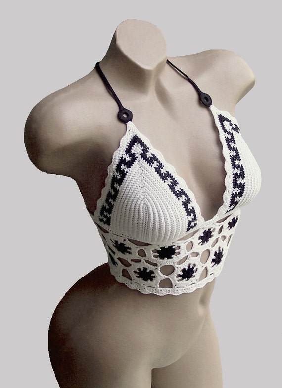 Crochet summer crop top halter bikini beach sexy top Etsy.