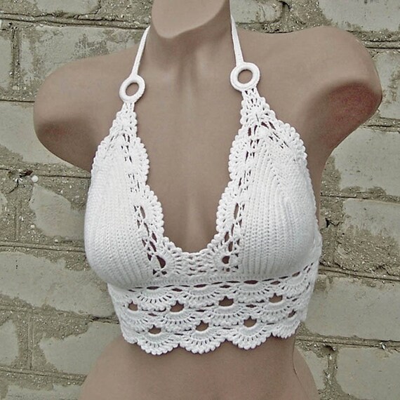 white halter top bikini