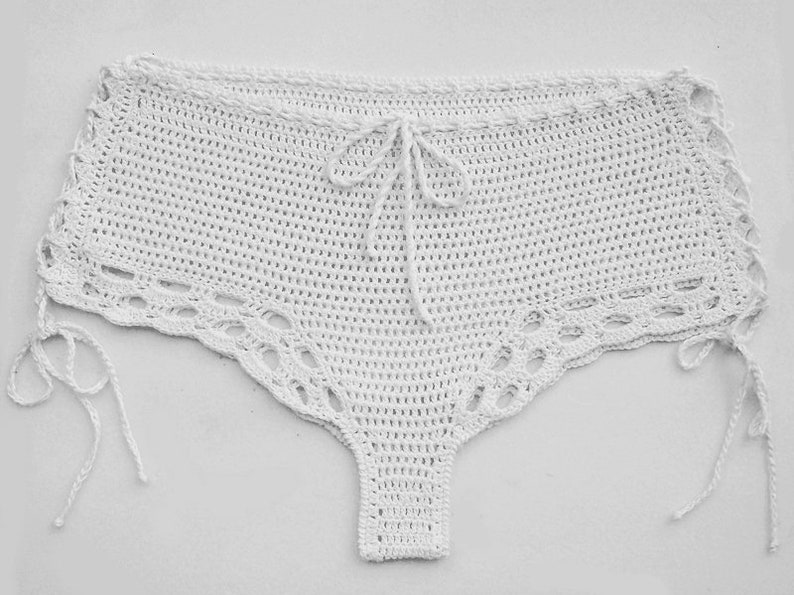 Crochet lace beach shorts Crochet bikini shorts sexy white Etsy