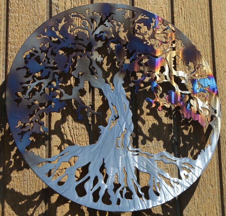 Tree of Life Metal Wall Art Home Decor Heat Treated