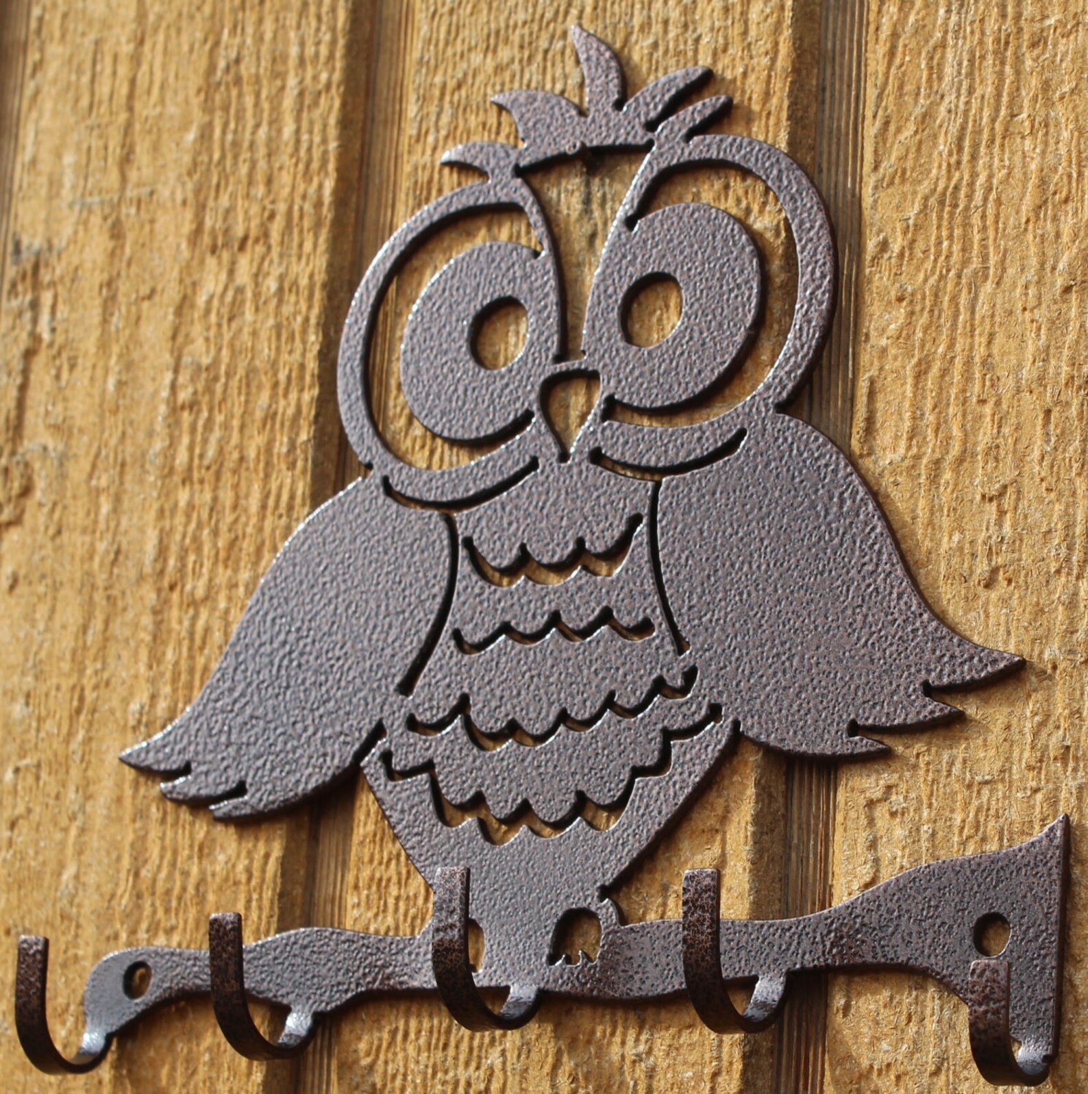 Owl Key Holder Metal Wall Art Home Decor Etsy