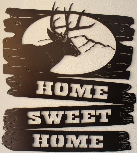 Home Sweet Welcome Sign Metal Wall Art Decor