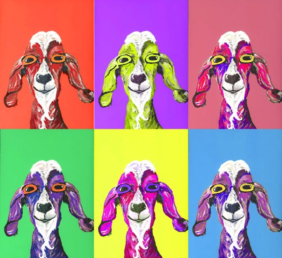 Happy Goat Pop Art 6 Pack