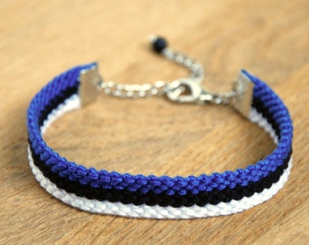 Estonian flag friendship bracelet, Flag of Estonia jewelry