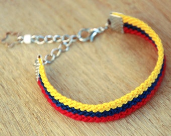 Venezuela bracelet, Venezuelan jewelry best friend gift star bracelet, Venezuela flag mens jewelry gift, Woven macrame friendship bracelet