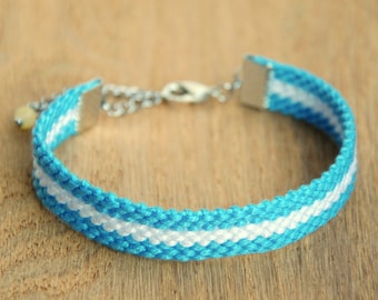 Argentina flag friendship bracelet, Argentinian flag bracelet