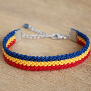 Romanian flag friendship bracelet, Flag of Romania bracelet image 1