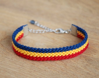 Romanian flag friendship bracelet, Flag of Romania bracelet